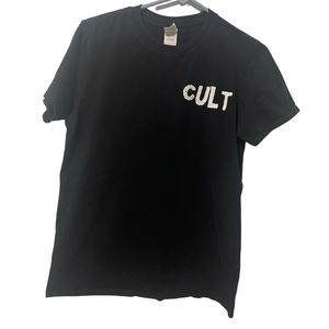 Gildan Shirt Men Medium Black Cotton Cult‎ Lightweight Casual Short Sleeve Tee